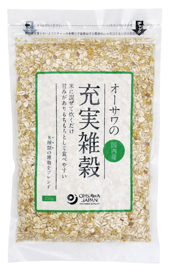 250g　オーサワの充実雑穀　(国産)　JPN（日本薬局ネットワーク）　15011　–